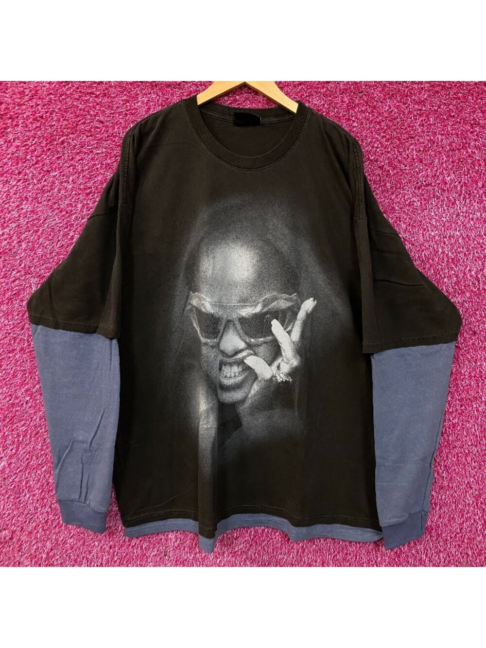 Rihanna R20 Layered Long Sleeve Graphic T-Shirt 2XL